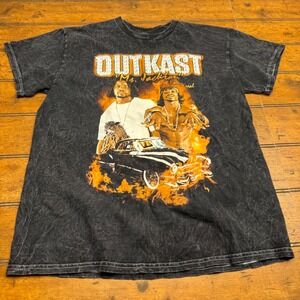 Outkast Ms Jackson Graphic Tee Mineral Wash Black Mens Medium Rap Shirt 2023‎